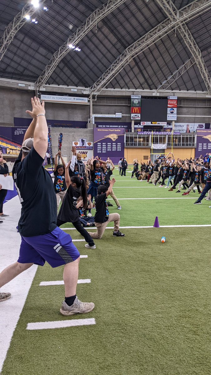 UNIAthletics's tweet photo. Workouts have never been so fun! @HyVee Kids Fit gave our Panthers a chance to experience recess again! Thanks for the playtime! #EverLoyal https://t.co/42dtm6qsHZ