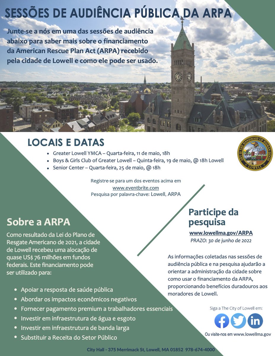 LowellVotes's tweet photo. Lowell needs your civic engagement! Register to attend an ARPA listening session: https://t.co/lb1C0jo5D4 and take the survey:  https://t.co/FGk1eTshkY #lowellpoli #lowellma #lowellmass https://t.co/pJmZ5Mr2gn