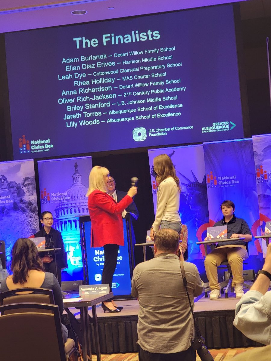 LBJ 6th grader Briley Stanford representing our school brilliantly in the Albuquerque Civics Bee!