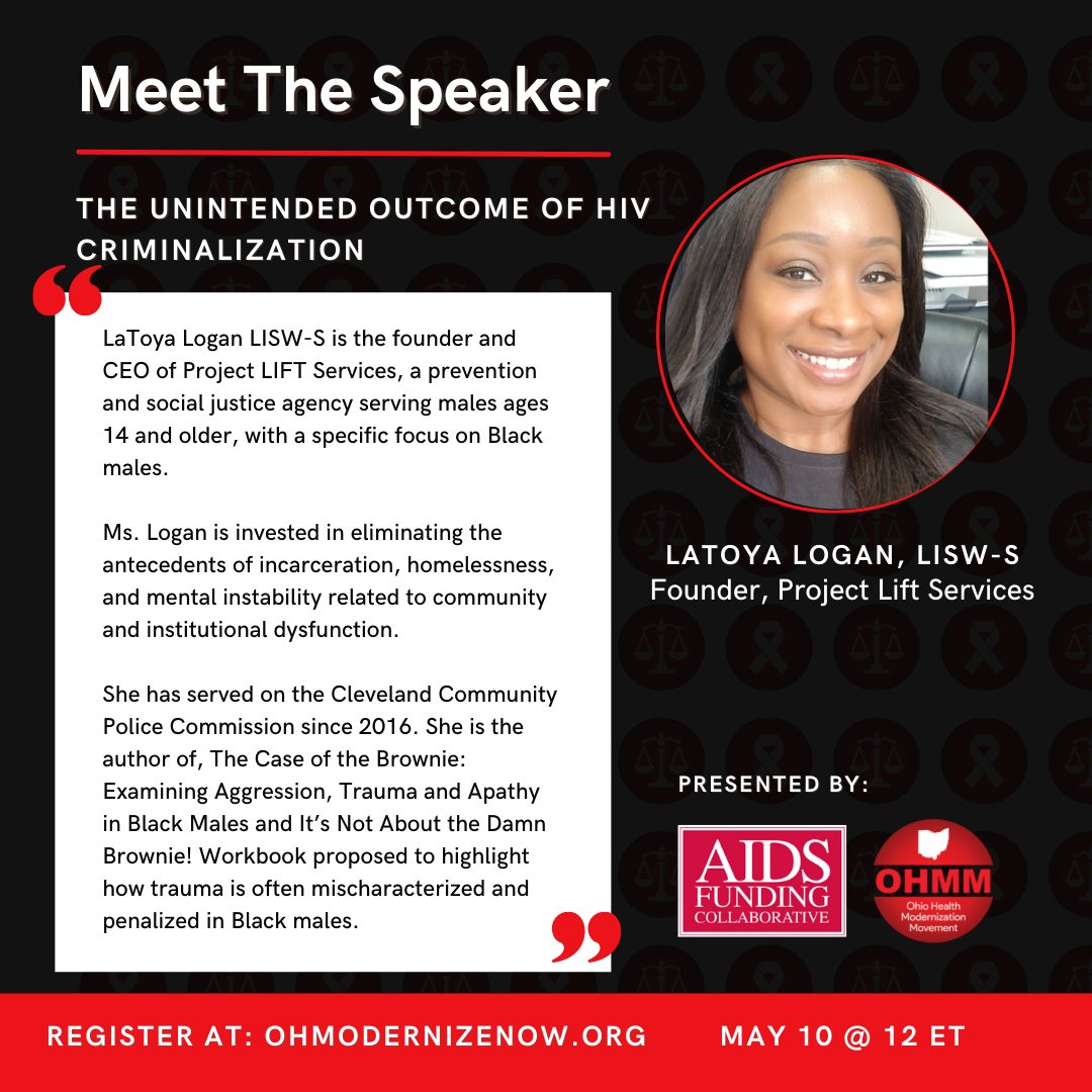 movement_ohio's tweet photo. May Webinar: The Unintended Consequences of HIV Criminalization - https://t.co/0TXdL3egh2 https://t.co/aklCID1ssP