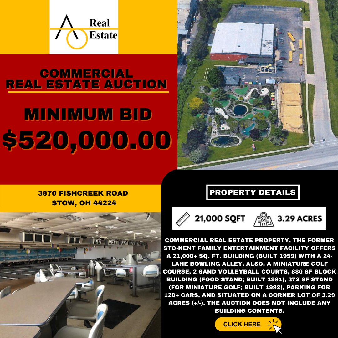 NEW AUCTION LISTING: 
3870 Fishcreek Road, Stow, OH 44224
check out this property now and bid at aoway.info/AO-200264