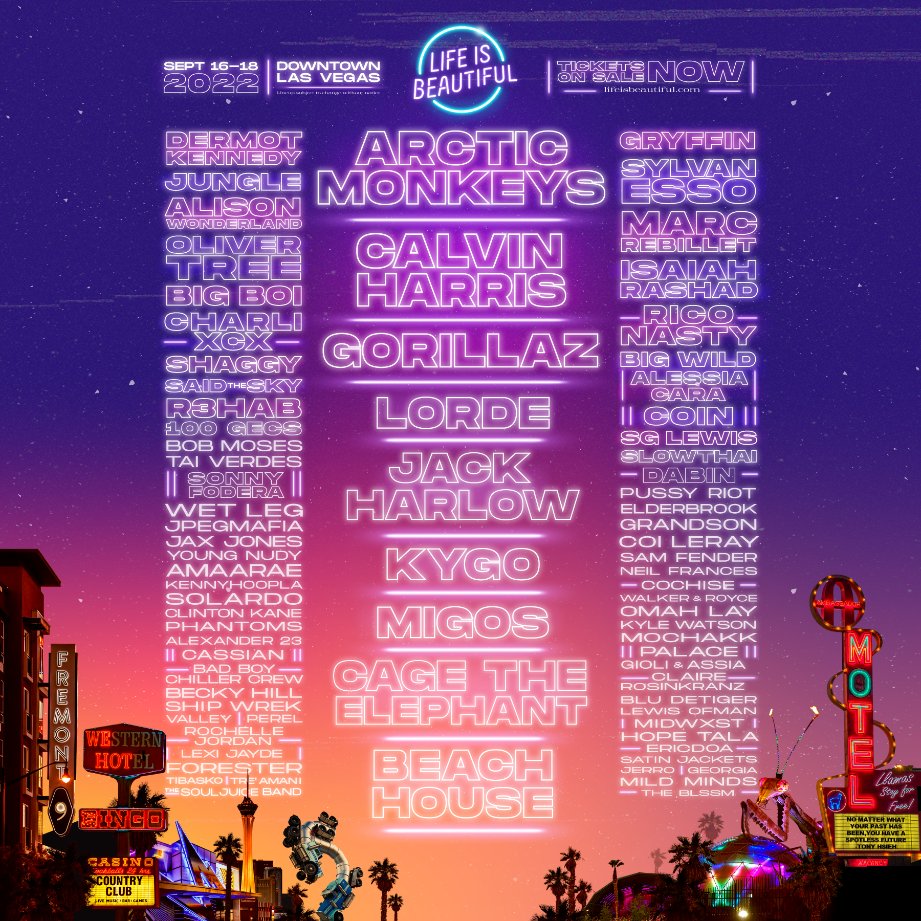 Life is Beautiful Festival lineup 2022