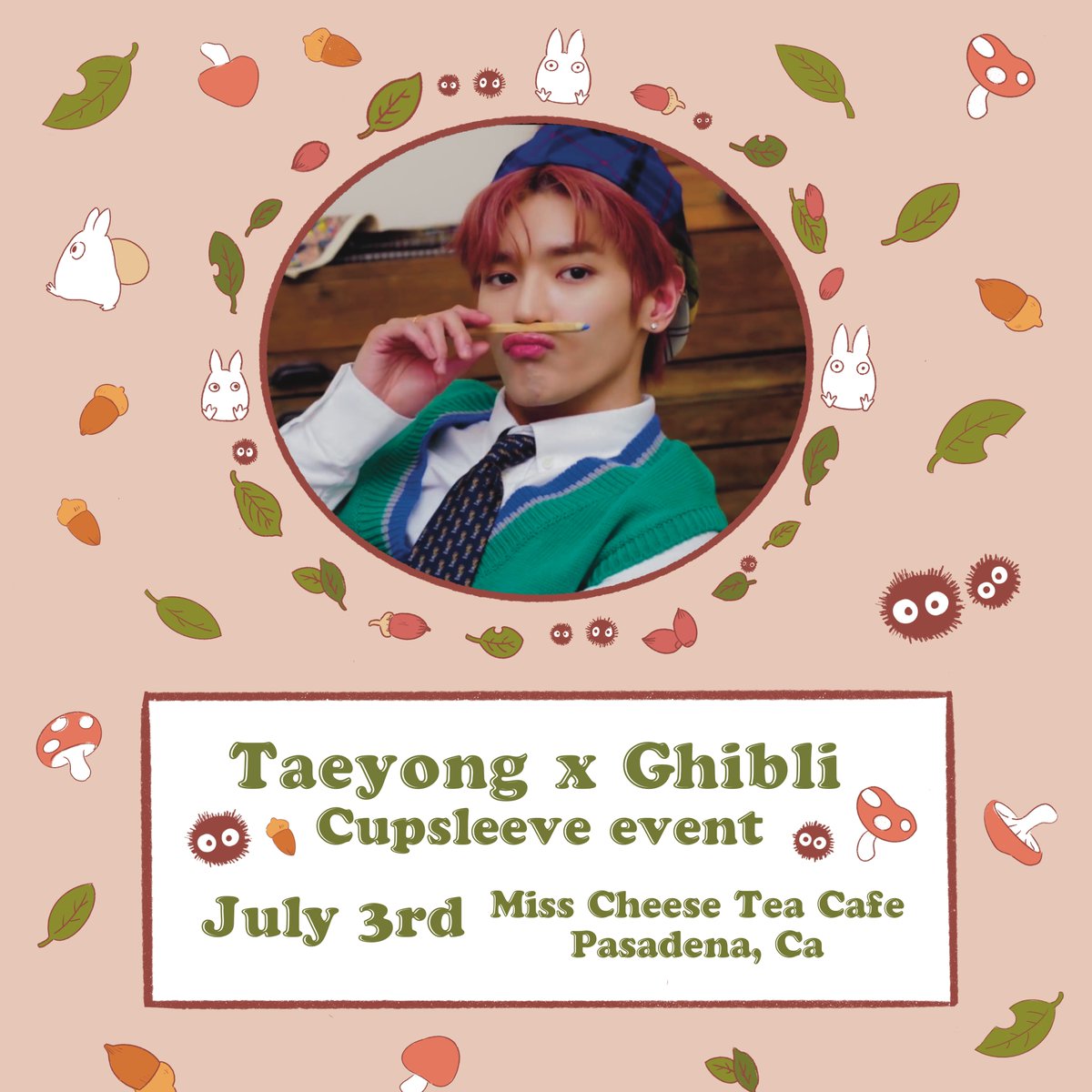 momolynn224's tweet photo. We’re excited to announce our next cupsleeve event!  It’ll be a Taeyong x Ghibli themed to celebrate his birthday! We’ve designed a ton of cute stuff we can’t wait to show! 

Please like &amp; share this post so we can get an idea of interest! Hope you can come celebrate  with us! https://t.co/KAOU9YdScX