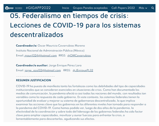 GIGAPP's tweet photo. 📌📢‼️ #lastcall #callpapers #GIGAPP2022 “#Federalismo en tiempos de crisis: lecciones de #COVID19 para los sistemas descentralizados coord. @OMCovarrubias @INAPMx y @JEnriquePL32 [Quedan solo 5 días ¡Último días!] https://t.co/lwPx1oVPms https://t.co/yLpLcb2nQe