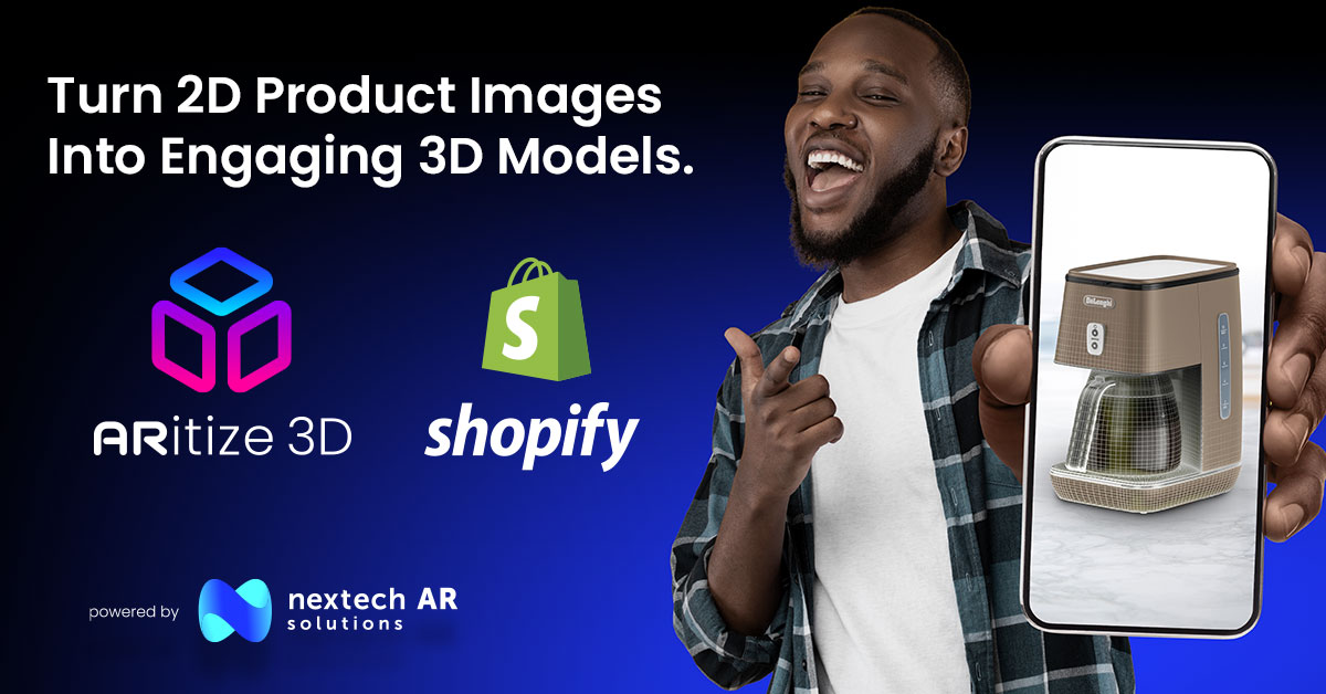 Nextech_AR's tweet photo. We've taken 3D model creation from “craft-production” to "mass-production"!
Download ARitize 3D for Shopify today to turn your 2D product images into engaging 3D models.
Free Trial https://t.co/9w55FLoOJp
#Shopify #3DModels #3DAR #AR #AI #3Dmodeling #NextechAR #ARitize #eCommerce https://t.co/maW7JcK8lO
