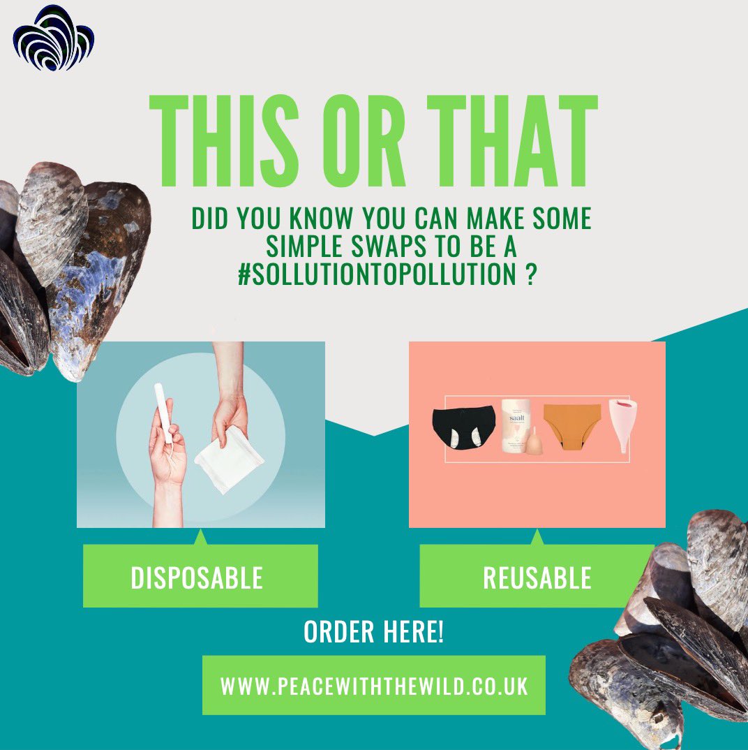 MusselMagic's tweet image. In the UK, around 2.5 million tampons and 1.4 million pads are flushed a day, which can end up in our rivers and on our beaches.
If you’re able to make a change then give it a go! There’s also plenty of other ways to minimise you impacts on our oceans! Be a #SolutionToPollution