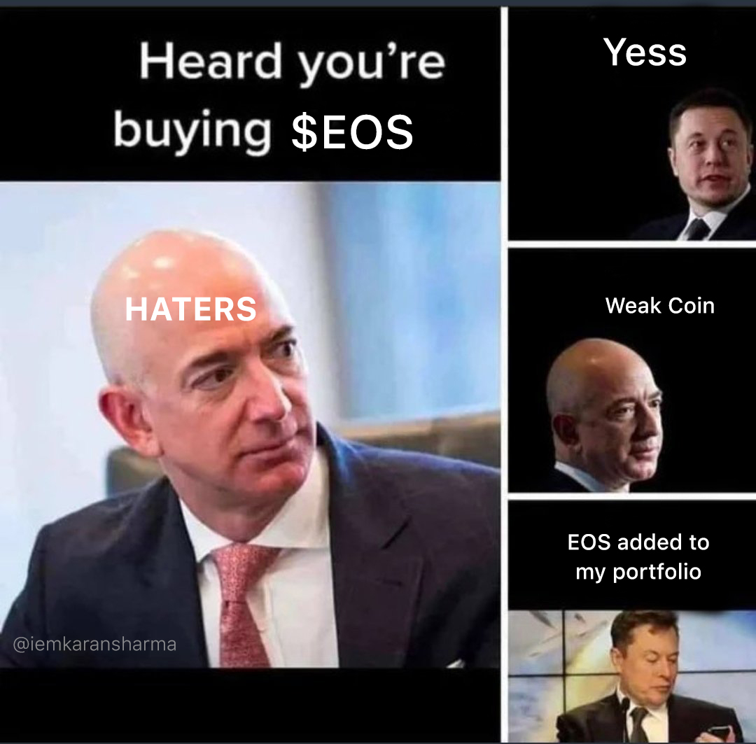karancryptos's tweet photo. Don't underestimate the power of $EOS in 2022 ๐๐
#EOS #EOSReturns #Memes #EosMemes #EosBees #IndiaEos #Bitcoin #Binance #cryptocurrency #CryptoNews #Airdrop https://t.co/mdjceFH1VW