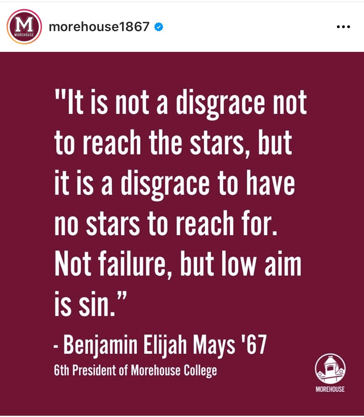 Paul Judge (PaulJudge.eth) on Twitter: "Mood: today and everyday. “Not  failure, but low aim is sin.” -Benjamin Mays. 25 years ago every morning  when I walked out of my dorm @Morehouse ,