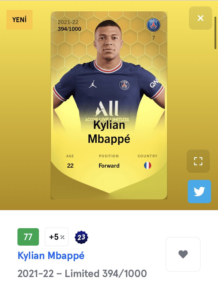 PalamutNft's tweet photo. @Sorare @KMbappe Psg hero https://t.co/W2iKuHOBWy