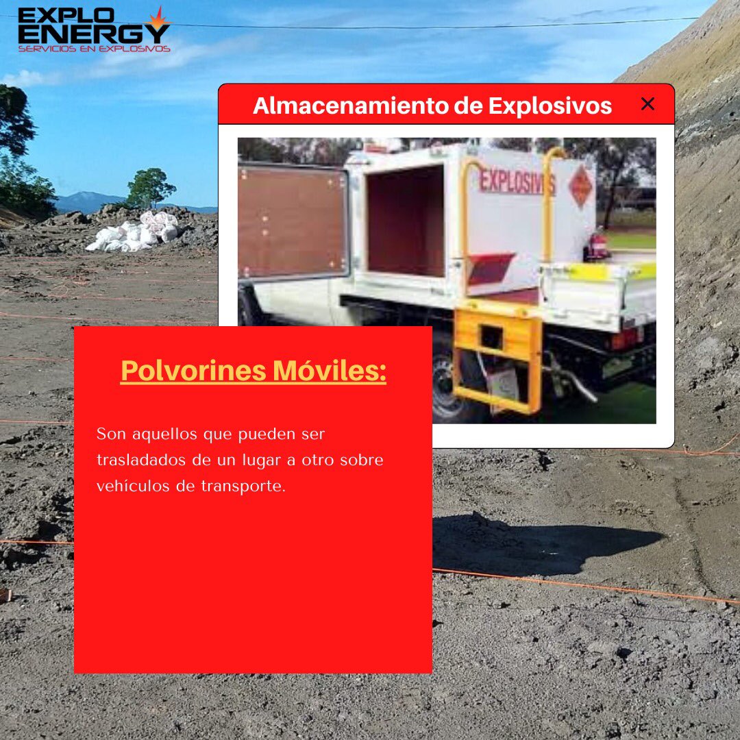 exploenergy's tweet image. ¿Sabias que los explosivos deben almacenarse en polvorines, dedicados especialmente a este objeto?

Aquí te explicaremos cada uno de los tipos de almacenamientos que se pueden utilizar.🧨💣💥