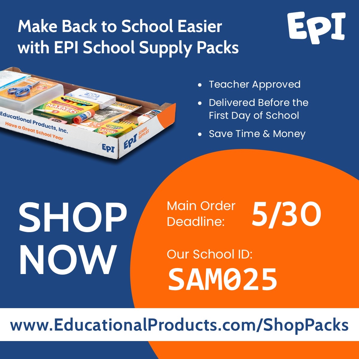 Sampson Elementary Parents:  School supplies are on sale now!