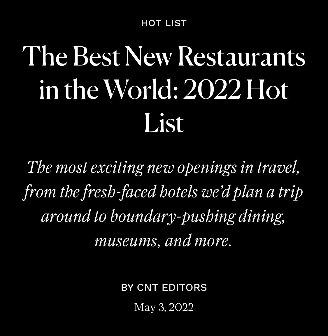 A huge thanks for including us in this amazing round up <a href="/cntraveller/">Condé Nast Traveller</a> ❣️❣️❣️ cntraveler.com/story/best-new…