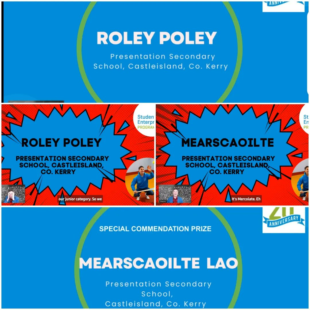 Congratulations <a href="/RoleyPoley2022/">Roley Poley</a> and <a href="/mearscaoilte/">Mearscaoilte Lao</a> who are off to the National Final <a href="/StudentEntProg/">StudentEntProg</a> on May 18th In Dublin. They have already won Intellectual Property Award -Roley Poley and a Special Commeneration Award for Mearscaoilte Lao Congratulations! 
@pres_castleisland
