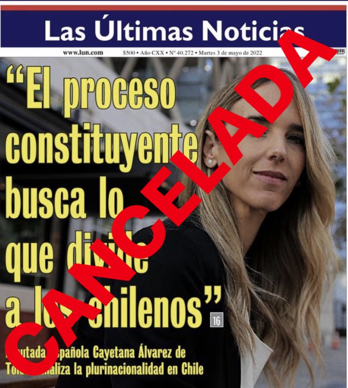 CascadasUn's tweet photo. 🔴CANCELADA🔴
Informamos a la comunidad que por problemas de agenda nos hemos visto en la necesidad de cancelar la Charla “Neo Colonialismo y Feudalismo Contemporáneo” que dictaría Cayetana Álvarez en nuestra Fundación. 🇨🇱🇯🇵❤️ https://t.co/1XfzUC3QM0