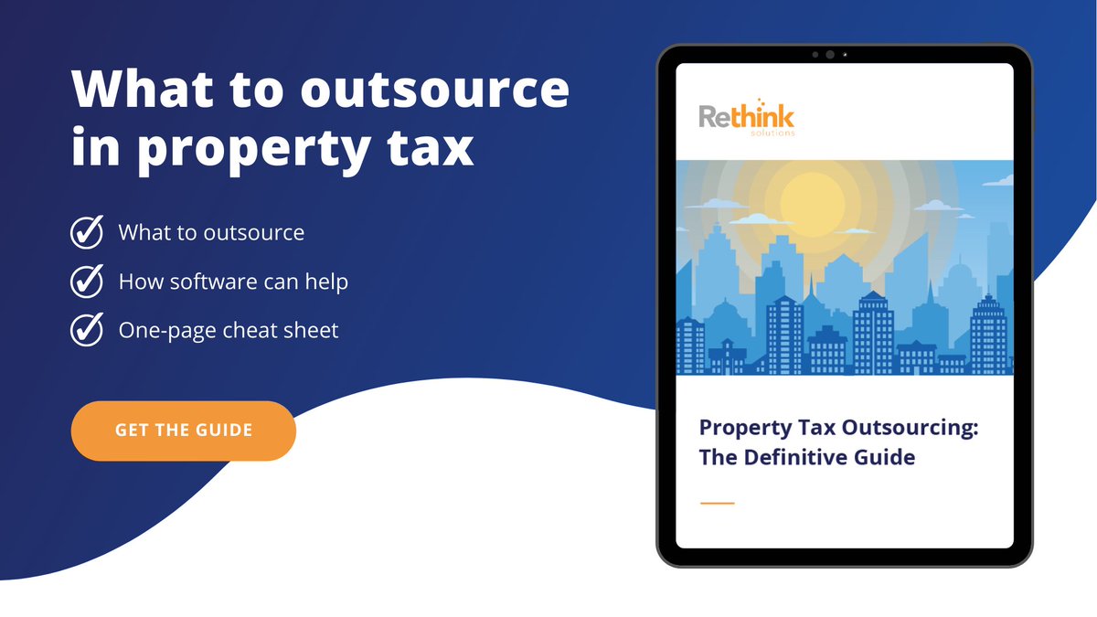 RethinkSolution's tweet photo. In this free Outsourcing Guide for property tax teams, learn what processes real estate teams are outsourcing and how to get the most out of your external consultants and advisors: https://t.co/a2I9Jfr9jA #globalrealestate #Proptech #CRE #Fintech #PropertyTaxSoftware https://t.co/RSBictsqkV