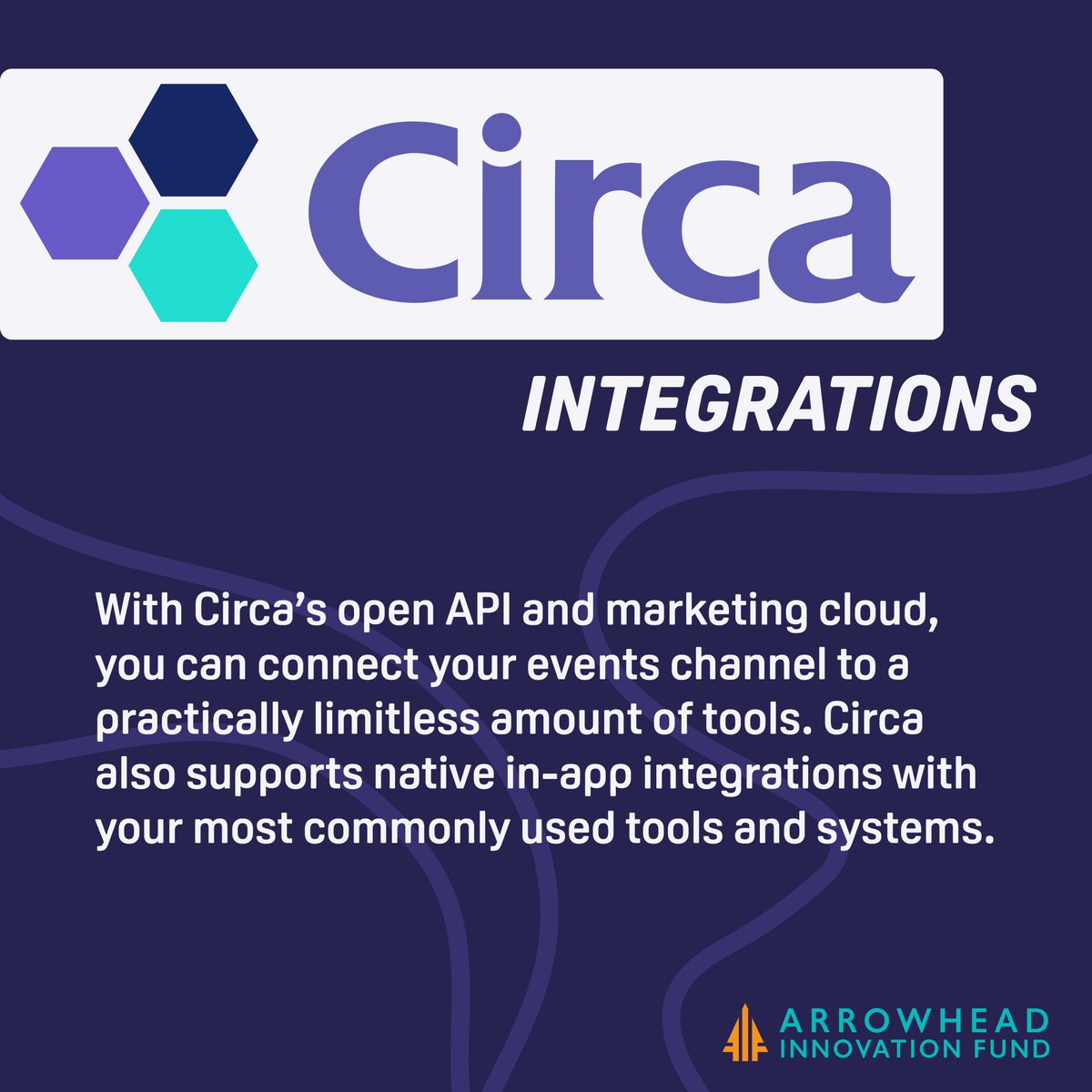With @HiCirca, you can connect your events channel to a limitless amount of tools!

Get started today! circa.co

#events #connect #entrepreneurship #marketing #Innovation