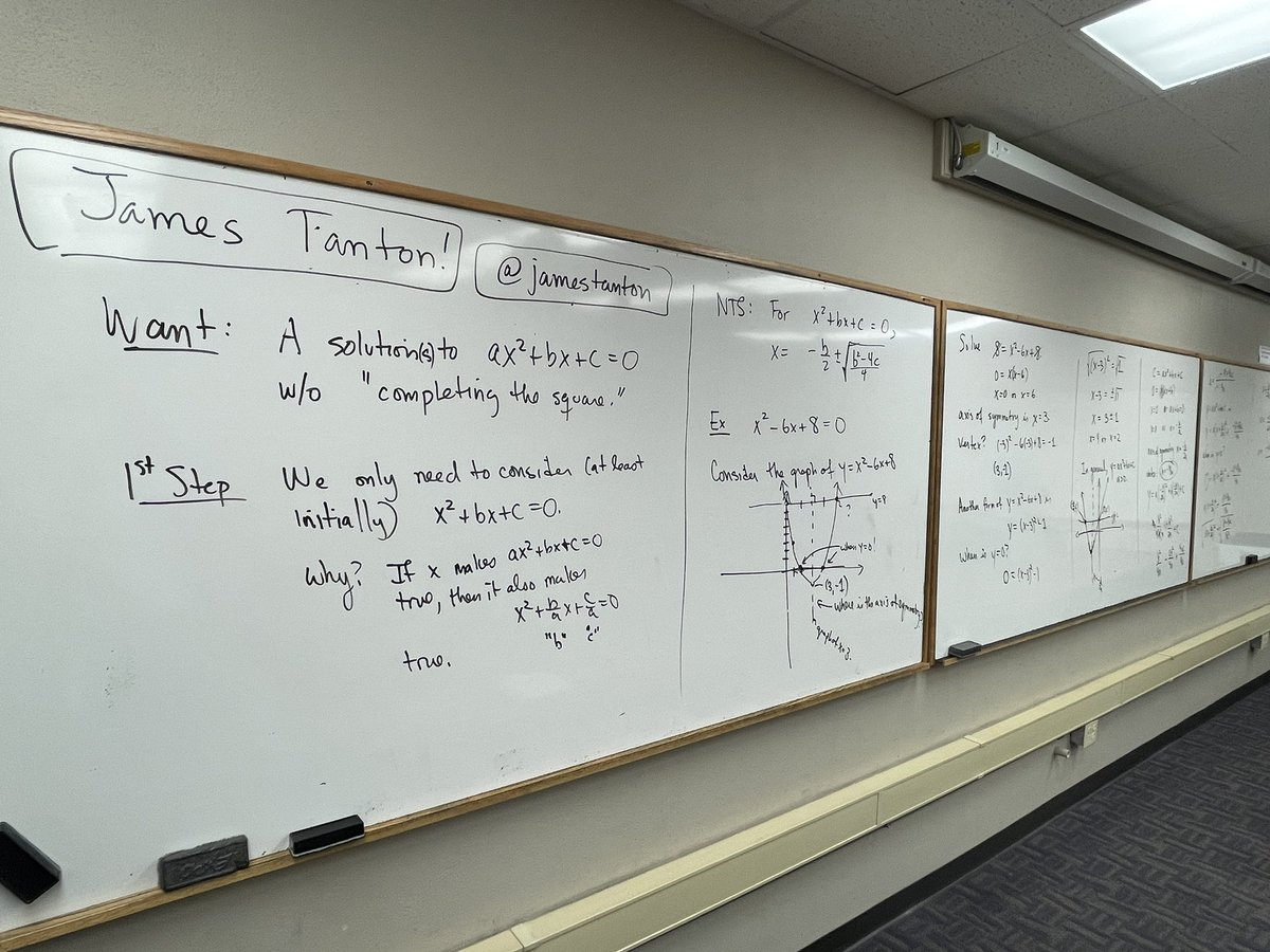 Scott Baldridge (@scottbaldridge) on Twitter photo .<a href="/jamestanton/">James Tanton</a> I taught your “solution to a quadratic equation w/o completing the square” today with my prospective teachers. We had fun and I got to brag about you a bit! .<a href="/jamestanton/">James Tanton</a> I taught your “solution to a quadratic equation w/o completing the square” today with my prospective teachers. We had fun and I got to brag about you a bit!