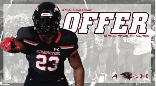 Honored to receive my 1st offer to play college football!  <a href="/BradHines17/">Brad Hines</a> <a href="/RavenFootballBC/">Benedictine Football</a> <a href="/VianneyFootball/">Vianney Football</a> <a href="/CoachStarkey20/">Christopher Starkey</a>