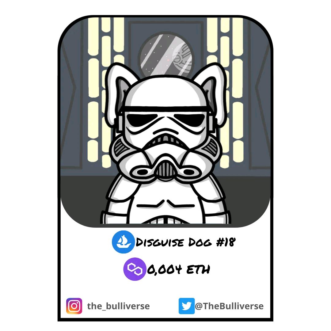 Important part of the galactic empire, obey your orders to ensure the victory of the dark side! ⚪🥽🔫

Now available on OpenSea, link is in Bio!

#thebulliverse #nfts #stormtrooper #nftart #nftcommunity #nftcollector #nftartist #2d #digitalart #art #polygon #matic #draw #cute