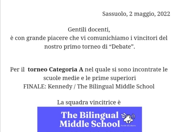 Orgogliosi dell'impegno e della determinazione che avete dimostrato; di come vi siete preparati e documentati e, ovviamente... anche del risultato! Bravi ragazzi della nostra year 2! #debate #thebilingualmiddleschool