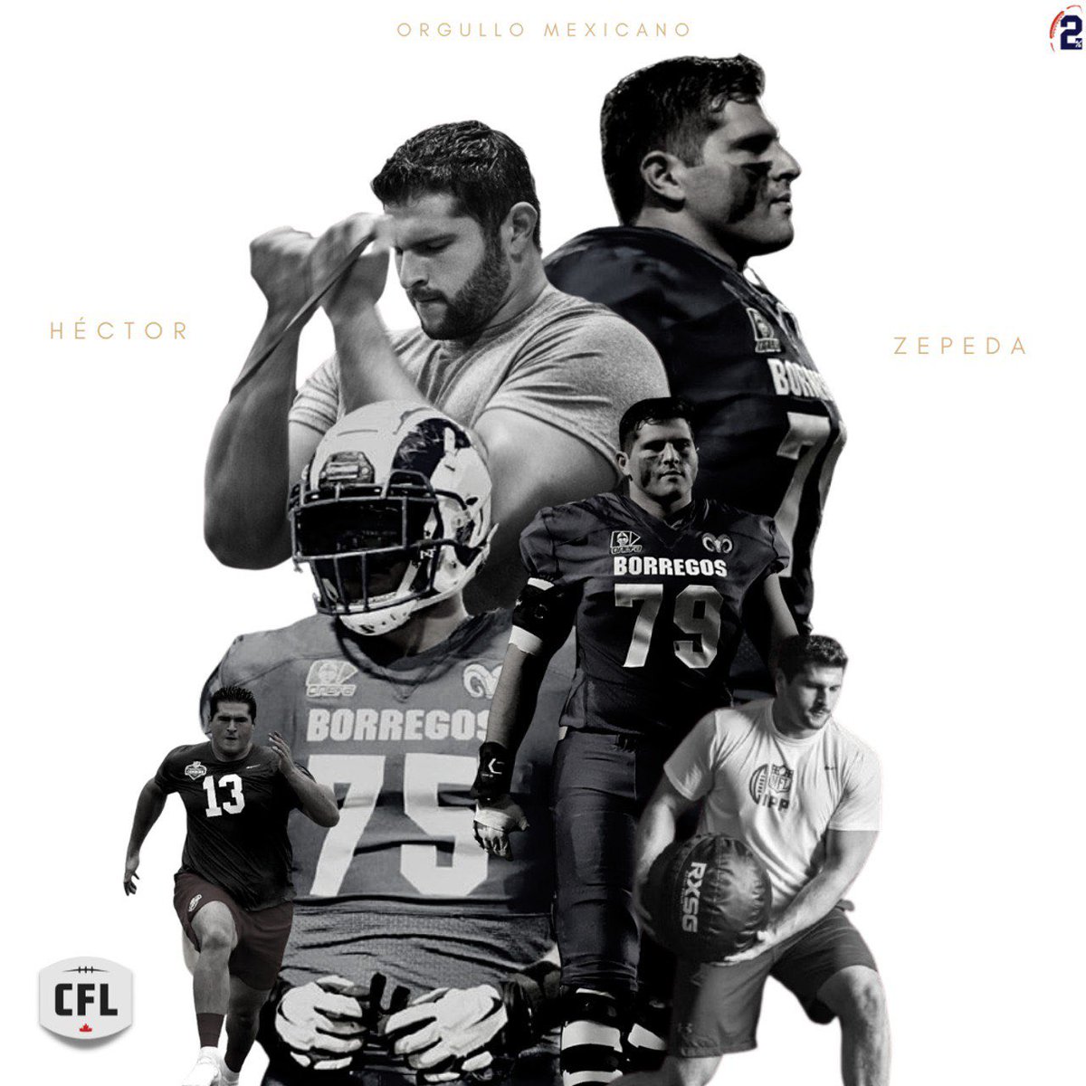 2PFootballCamp's tweet photo. Hoy se realizó el CFL Combine, en la lista se encontraban 5 mexicanos y 1 de ellos fue seleccionado en la primer ronda del Draft. 💪🏻💯 

El OL Héctor Zepeda fue seleccionado por los @cflredblacks! 🤩🍁

En el equipo ya se encuentra un mexicano, ¿sabes de quién se trata? 👀 https://t.co/J73yrpwOCD