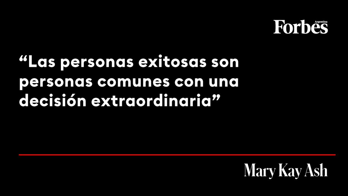 forbesargentina's tweet photo. #ForbesQuotes

💬 "Las personas exitosas son personas comunes con una decisión extraordinaria", Mary Kay Ash https://t.co/2nZdImjjZd
