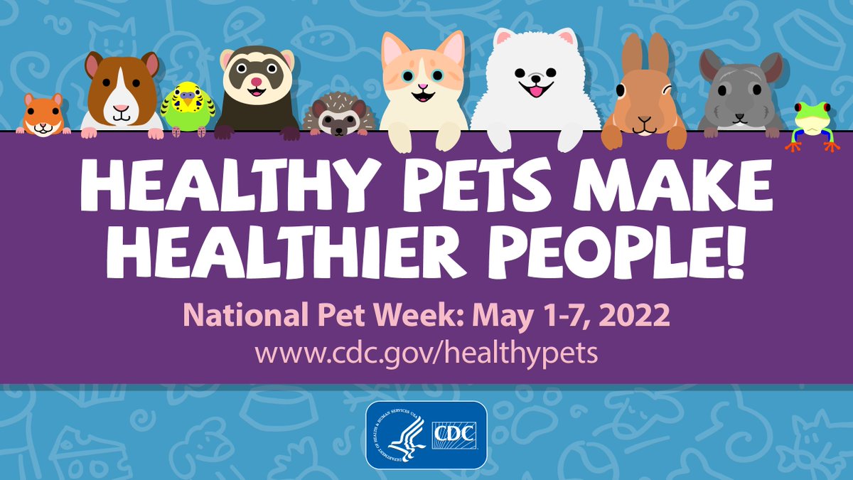 #DYK pets can help improve your physical &amp; mental health? Pets give us love &amp; companionship, but some pets, like rodents &amp; reptiles, can carry germs that can make us sick.

Always wash your hands after handling your pets, their food, or supplies. bit.ly/cdcHPHP