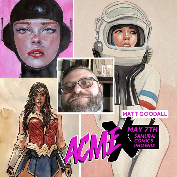 azcomicartsfest's tweet photo. Illustrator @longdogart returns to @acmeexpo this Saturday at @SamuraiComics for #FCBD #Watercolor #illustration #spacegirl #painter #artistsontwitter #artist https://t.co/adRVwBI7io