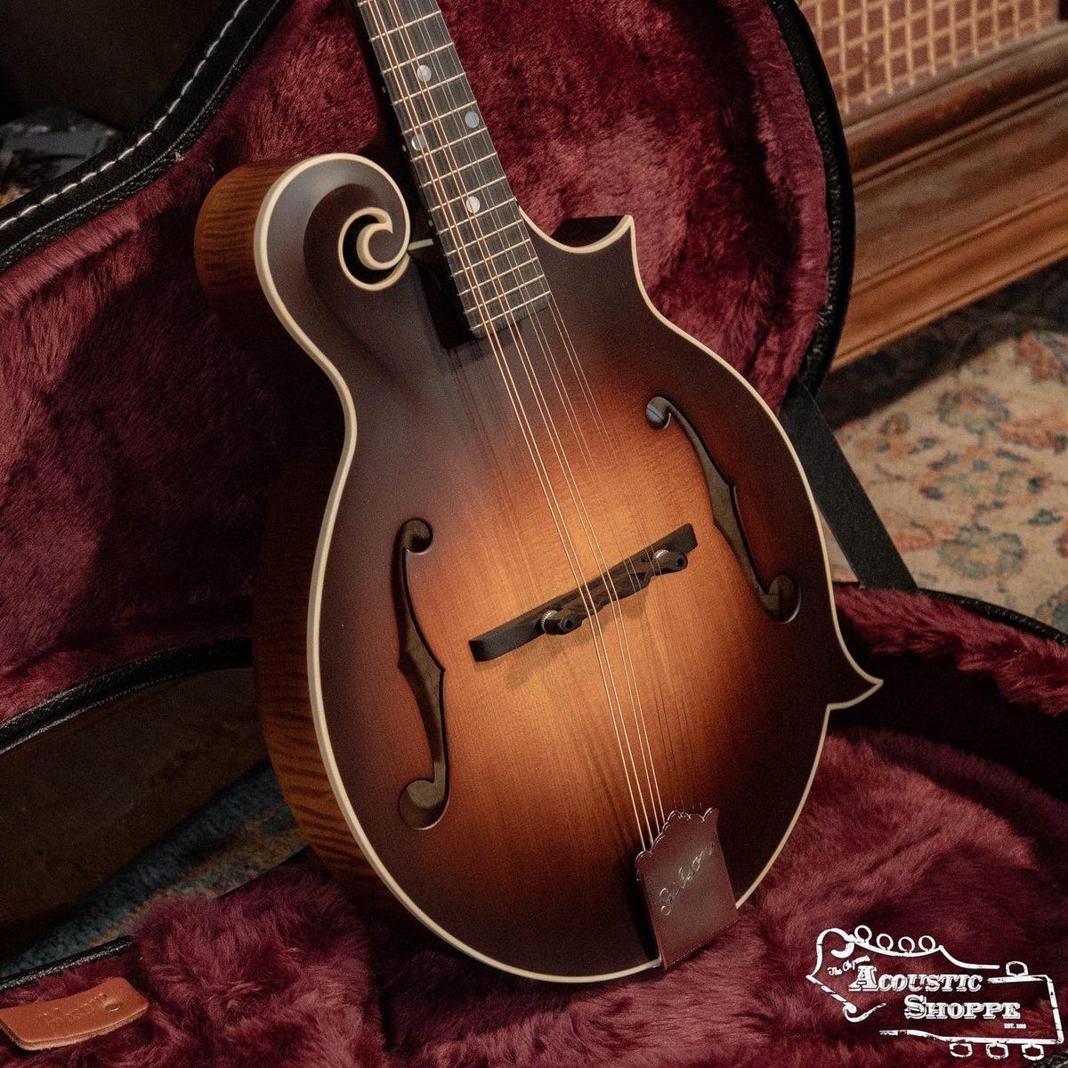 AcousticShoppe's tweet photo. A stunning mandolin is stealing the show for today’s #TonewoodTuesday 🪵
This is the Gibson F-9 Vintage Burst Satin Finish Mandolin #0022 💥
#gibsonmandolin #mandolin #mandolins #mandolinsofinstagram #mandolinplayer #bluegrassmusic #bluegrassmandolin https://t.co/RLLoIQSzqu
