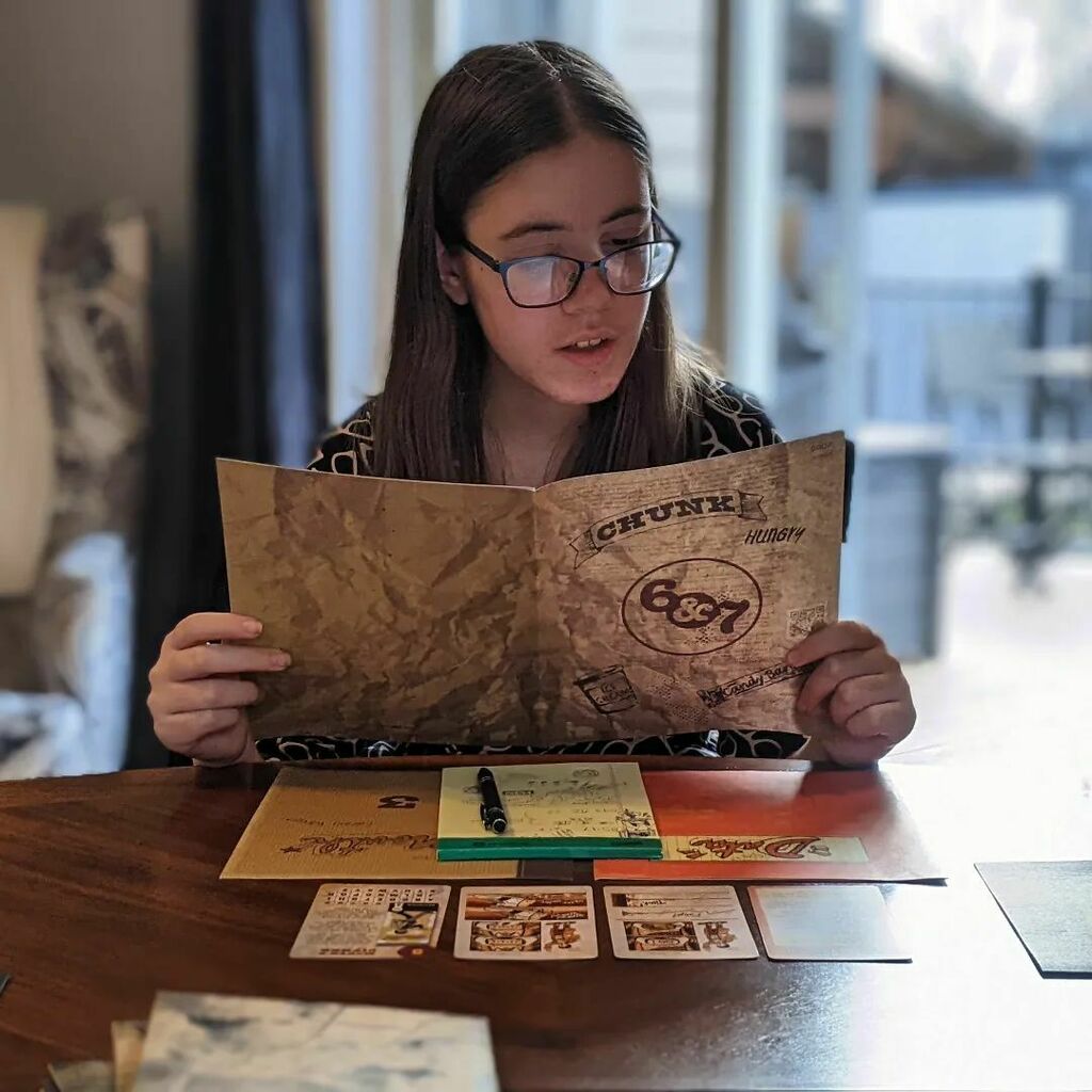 TabletopBellhop's tweet photo. Playing The Goonies Escape With One-Eyed Willy's Rich Stuff.
Check out my review of this #Goonies game on the blog or YouTube!
#TheGoonies #TheGooniesGame #CodedChronicles #EscapeRoomInABox #Boardgame https://t.co/XAymEUFbrr https://t.co/IHa2xzP4Ib