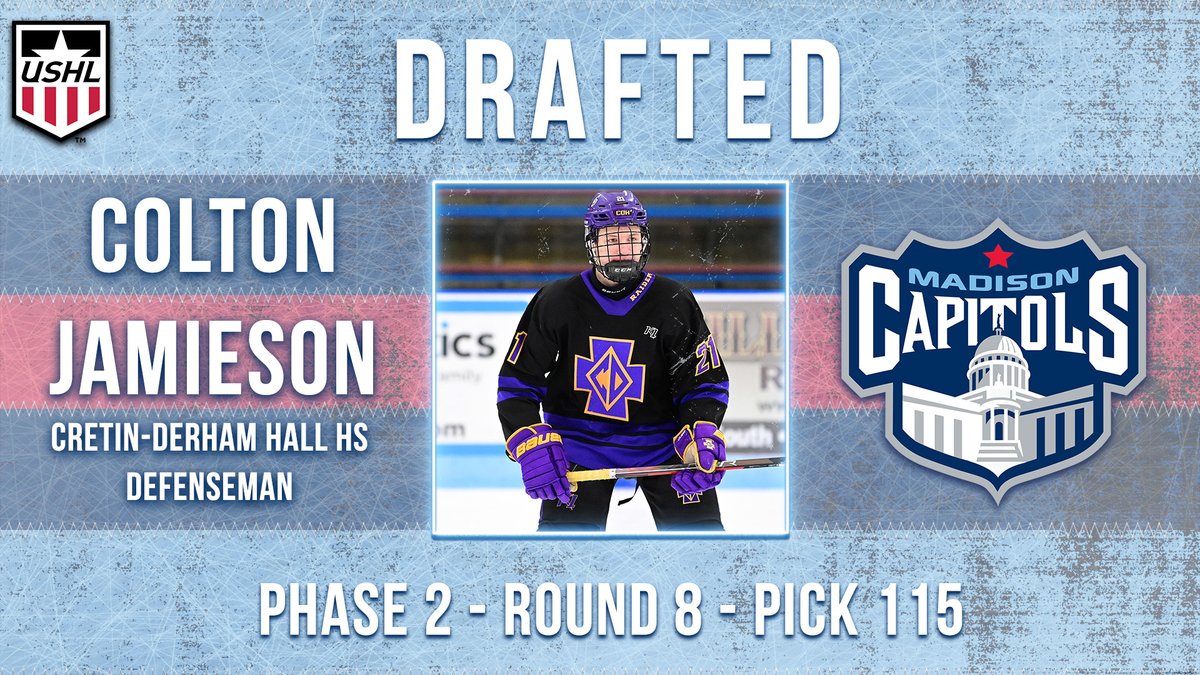 The Caps take Hudson, Wisconsin native and Cretin-Derham Hall blueliner, Colton Jamieson!

#GoCapsGo