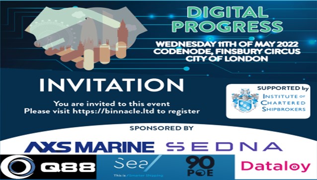 DP22_Binnacle's tweet photo. Limited FREE places for #shipbrokers #charteringmanagers #shipowners for #digitalprogress22 in #london #liveevent
Do not delay in booking your place!
https://t.co/9LVz5nCHcq https://t.co/xjTOjbI973