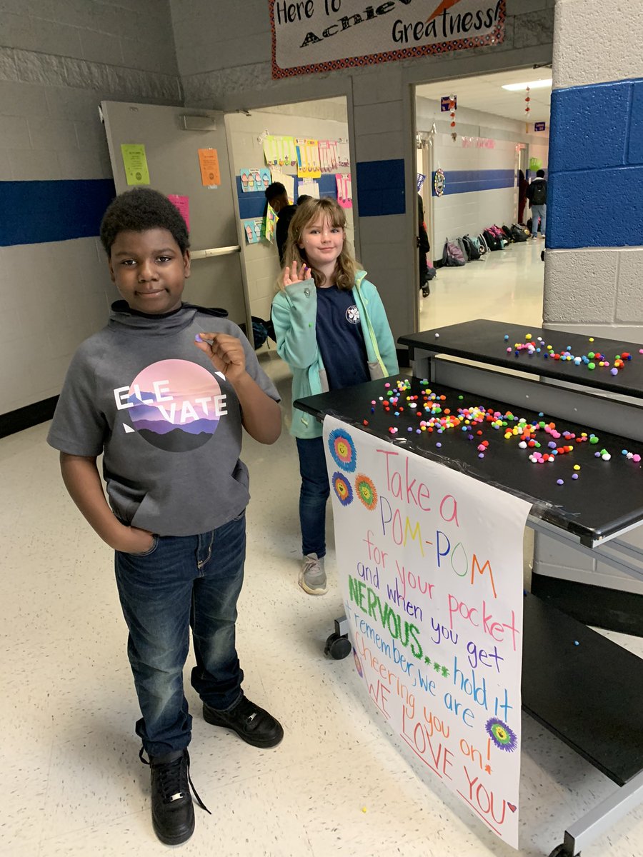 TweetDCS_SIS's tweet photo. Cheering on our Chargers today for testing.💙🧡 #TeamDCS #MakingItMatter https://t.co/2DBdu8kXHe
