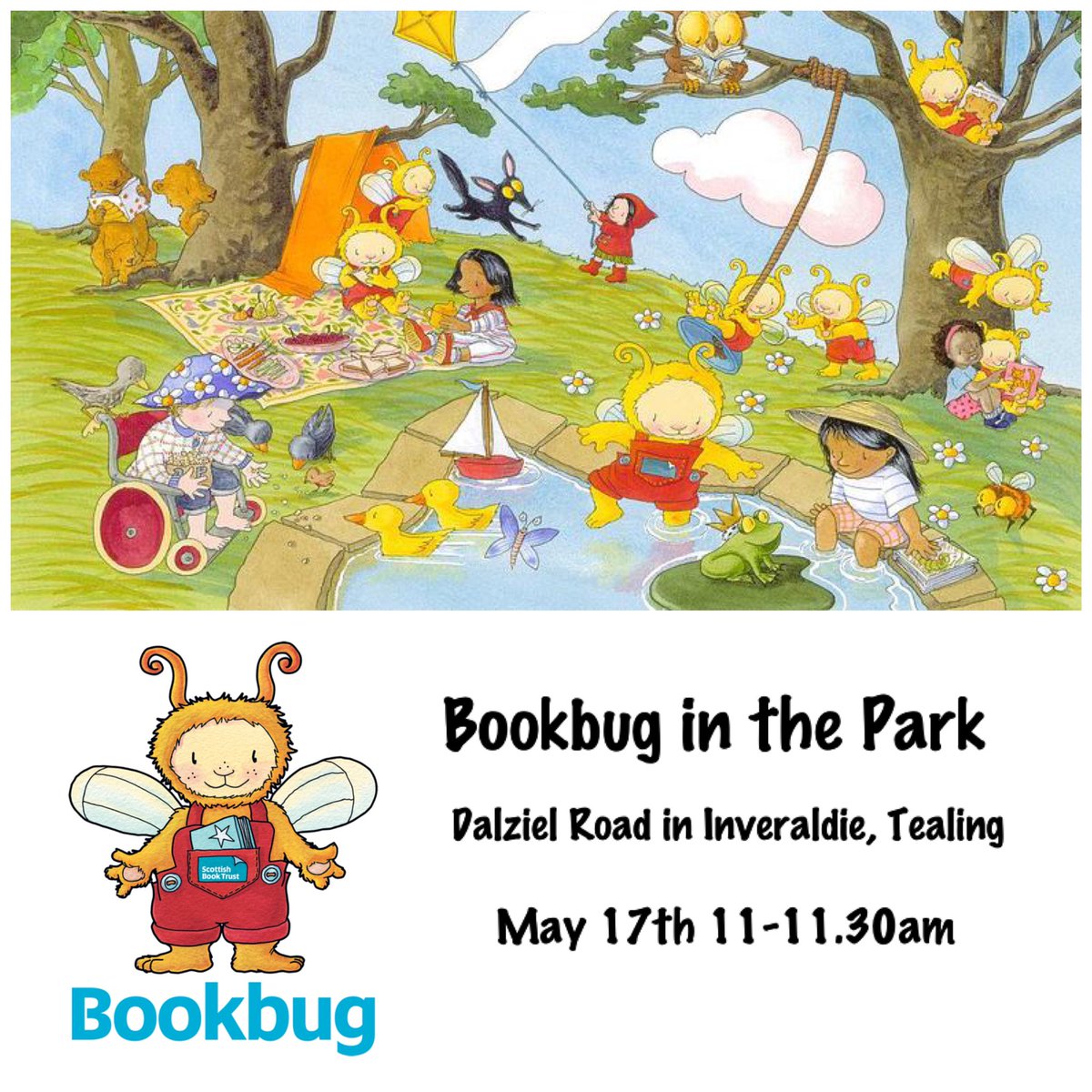 Bookbug Week is just around the corner &amp; we’ve lots planned to celebrate, including our picnic with Bookbug in the park!
Join us May 17th in Inveraldie, Tealing for songs, stories and fun! <a href="/TealingVillage/">Tealing Village</a> <a href="/tealing_ps/">Tealing PS</a> 
#Bookbug