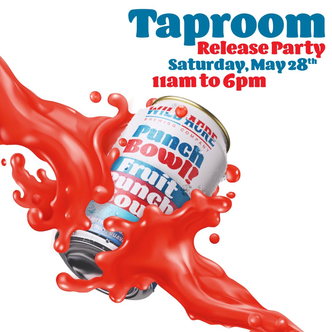 Saturday, May 28th, we are tapping our Punch Bowl Fruit Punch Sour! A perfect combo of sweet &amp; sour, ready to quench your thirst on those hot summer days. This one has all the hits; cherry, orange, guava, pineapple, passion fruit, and even papaya. All 100% fruit juice and puree.
