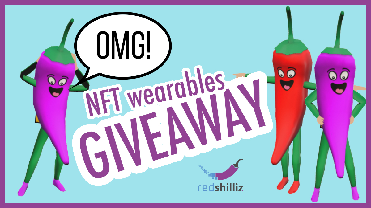 redshilliz's tweet photo. Our first hot #GIVEAWAY 🌶️

Have the chance to win 1 of 3 wearable #NFTs!

1. Follow @redshilliz 🌶
2. Like &amp; Retweet 🕊️
3. Join our discord: https://t.co/n9gOU32Fr6 ⭐️

3⃣ winners will be picked on the 15th May

#NFT #Ethereum #NFTCommunity #NFTGiveaway #decentraland #mana #ETH https://t.co/SO5wimCcsH