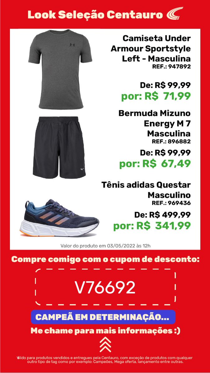 BBB200022's tweet photo. 👉🏼 Garanta 10% de desconto em produtos vendidos e entregues pela Centauro usando o cupom V76692🛒 https://t.co/SLo93MNb2O

#OfertasCentauro #CentauroEsporte https://t.co/G6vcDdCBjz