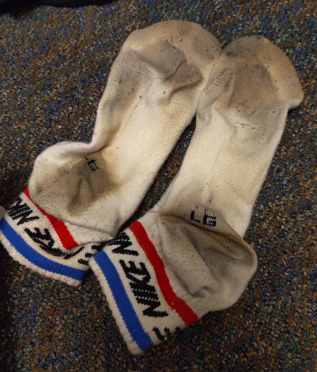 gayfeet628's tweet photo. These socks were literally brand new and now they look like I've had them for years. This is insane 😅😆 https://t.co/4acnXt7pB0