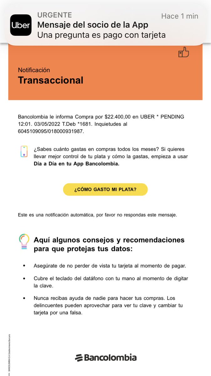 EdissonSoler's tweet photo. @Uber_Col estos conductores me hicieron perder una cita médica. Se negaron a recogerme xq elpago era contarjeta. El servicio secobró de mi cuentade ahorros yno me llevaron. El conductordel carro ZYO724 fue grosero y violentoal reclamarle que nos llevara .Xq tienen personas así ? https://t.co/nBQUyHqQN9