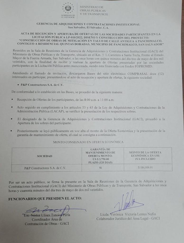 RomeoHerrera1's tweet photo. Hoy, recibimos ofertas para hacer una obra de mitigación en Quintas Doradas, Panchimalco. 🇸🇻 https://t.co/DbKVhOLGHg
