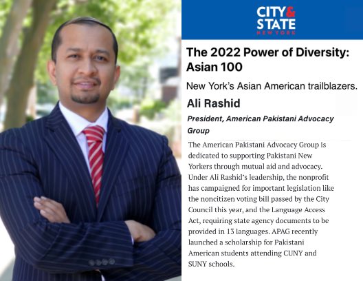 Alirashid321's tweet photo. Honored to be recognized with many of the wonderful #leaders on the City and State New York’s #AsianAmerican leaders #Power100List. I am truly humbled to be in company of so many trailblazers from Asian American community who are making a difference. #APAG
https://t.co/9CcxQSqubj https://t.co/2k0zYeVly0