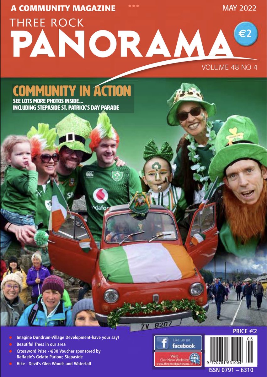 PanoramaThree's tweet photo. The May 2022 edition of local community magazine, Three Rock Panorama, is now available (still only €2) from all our loyal retail outlets. Also available online here: https://t.co/gtlYMgzOI8 https://t.co/2m9wo3VbKa