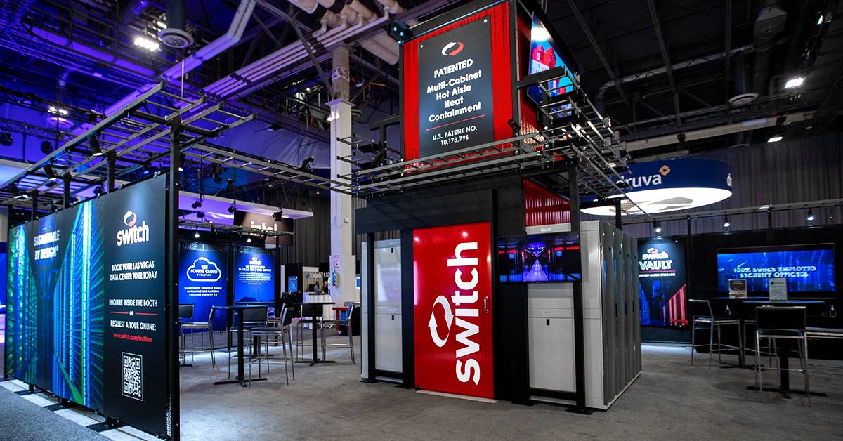 Switch's tweet image. We’re in the #DellTechWorld expo hall at booth 456 from 11:00am to 5:30pm today! Come visit us and learn more about the industry’s most #sustainable and resilient #DataCenters! @DellTech