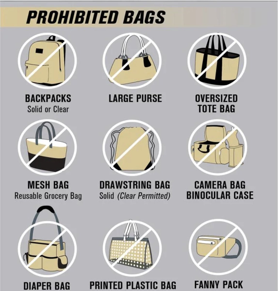 CUBoulder's tweet photo. As a reminder for those attending commencement, Folsom Field complies with all TSA and Homeland Security prohibited items lists! 

Please click the link and graphics below for more information regarding bags at commencement! ⤵
https://t.co/ZOmVj8mnK9 https://t.co/mbxsFkIQN4