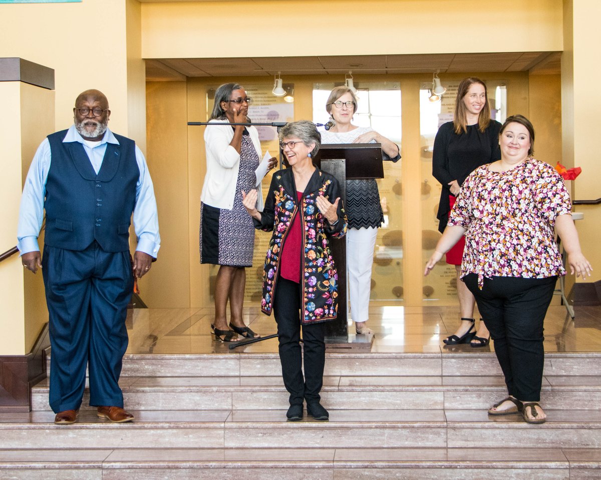 MaryvilleC's tweet photo. We could have spent all week @ClaytonArts honoring @kmg04, Anne McKee and Larry Ervin for their combined 70 years of service to #MaryvilleCollege. They're three faculty members who literally did good on the largest possible scale, every day they were here. #scots4life https://t.co/QGTjSRTw2s