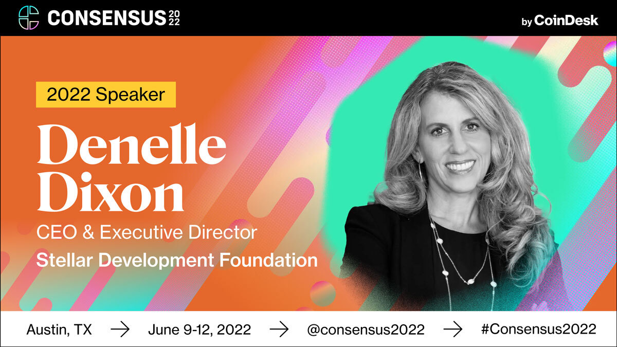 We're excited to be a part of #Consensus2022, and even more excited to hear from SDF CEO <a href="/DenelleDixon/">Denelle Dixon</a> 🎉

She'll be on the Main Stage to talk about "Adoption at Scale: Addressing the On-Ramp Challenge," Fri Jun 10, 12:15 PM CDT. 

See ya there: events.coindesk.com/consensus2022/…
