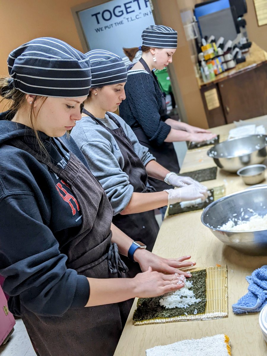 Day 2 of our culinary experience <a href="/tlcaurora/">The Leadership Center</a>. We got a surprise lesson today and made sushi! #aurorahuskies #SayYestoFCS #FCSTN #sushiismyfavorite