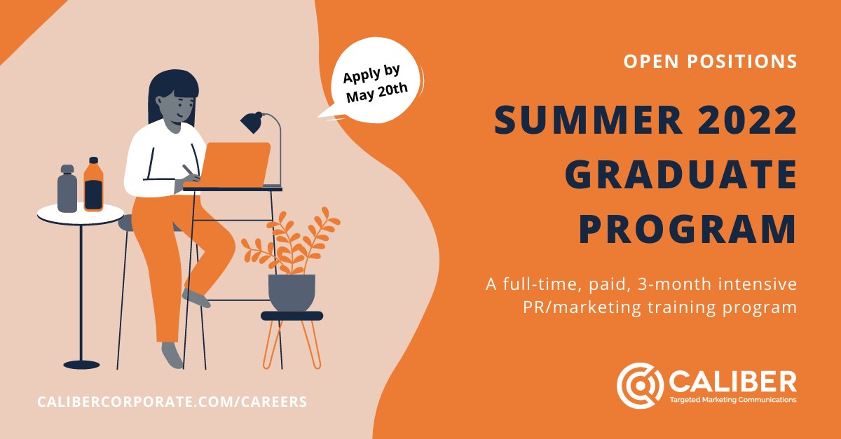 🌟 Apply today for our Summer 2022 Graduate Program! 🌟

We're hosting Grad Associates for a 3-month, paid #PublicRelations / #Marketing training program focused in #fintech and #finserv. 

Apply by May 20th at 5:30 pm ET: bit.ly/3MOS54A

#PRJobs #FintechPR #Classof2022