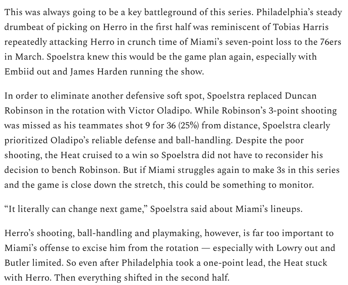 wcgoldberg's tweet photo. Some info on the Heat's decision not to play Duncan Robinson in Game 1. https://t.co/Qchmni8weR https://t.co/B81vPg7z1l