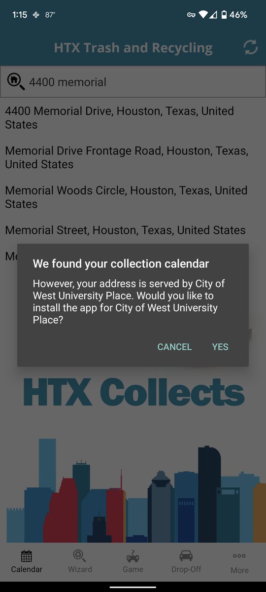 WarFX's tweet photo. I think @HoustonTrash and @CityofWestU are having a giggle with me. Good ploy on getting people to download the app though https://t.co/SIdRjhFpj8